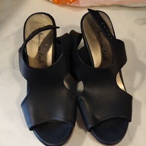 American Eagle Outfitters Black Peep-Toe Heels